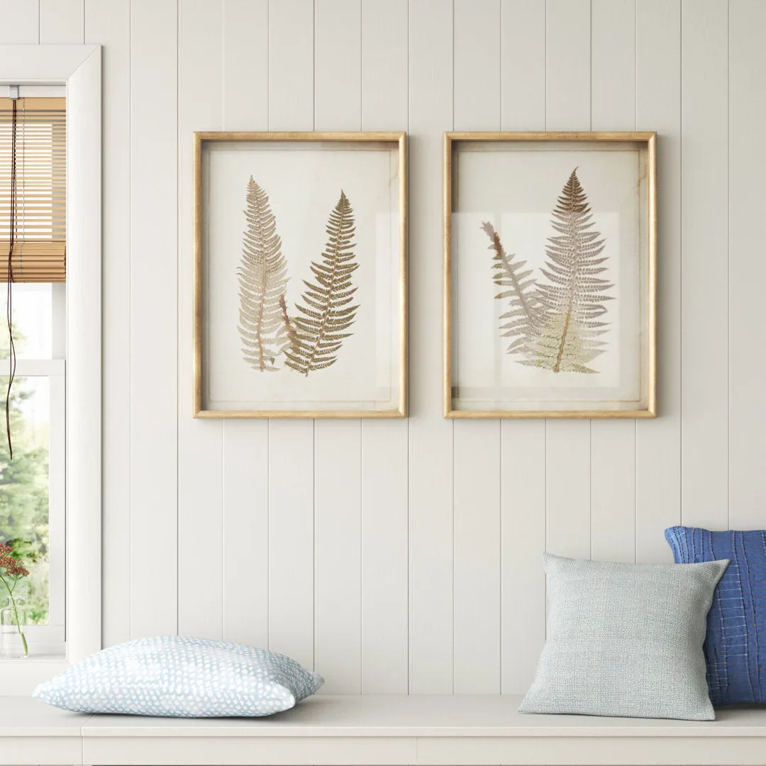 Large Vintage Fern Illustrations - 2 Piece Picture Frame Graphic Art Set on Wood Sand & Stable™