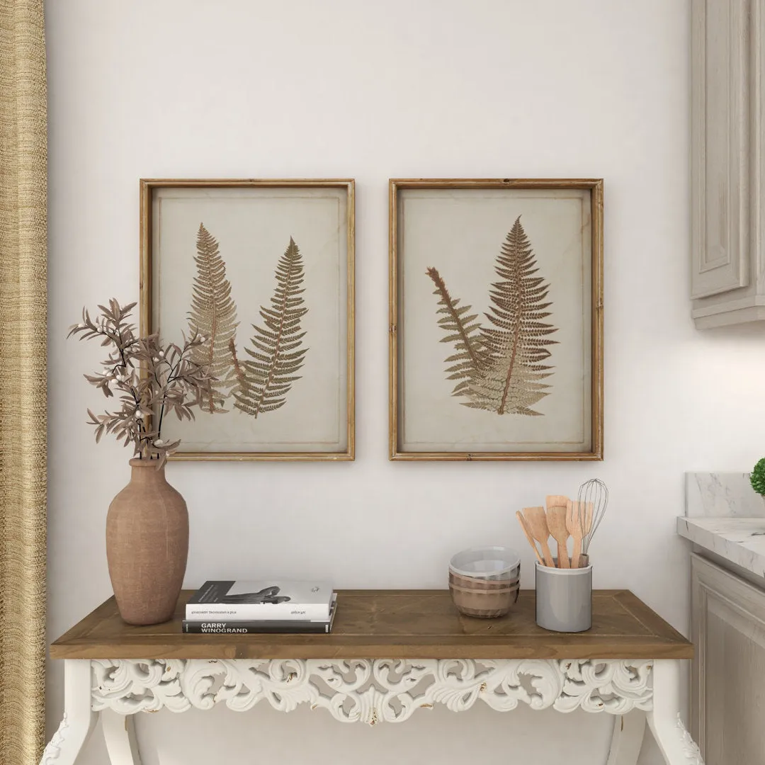 Large Vintage Fern Illustrations - 2 Piece Picture Frame Graphic Art Set on Wood Sand & Stable™