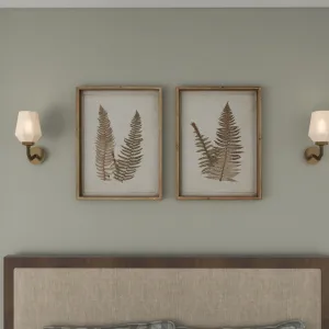Large Vintage Fern Illustrations - 2 Piece Picture Frame Graphic Art Set on Wood Sand & Stable™
