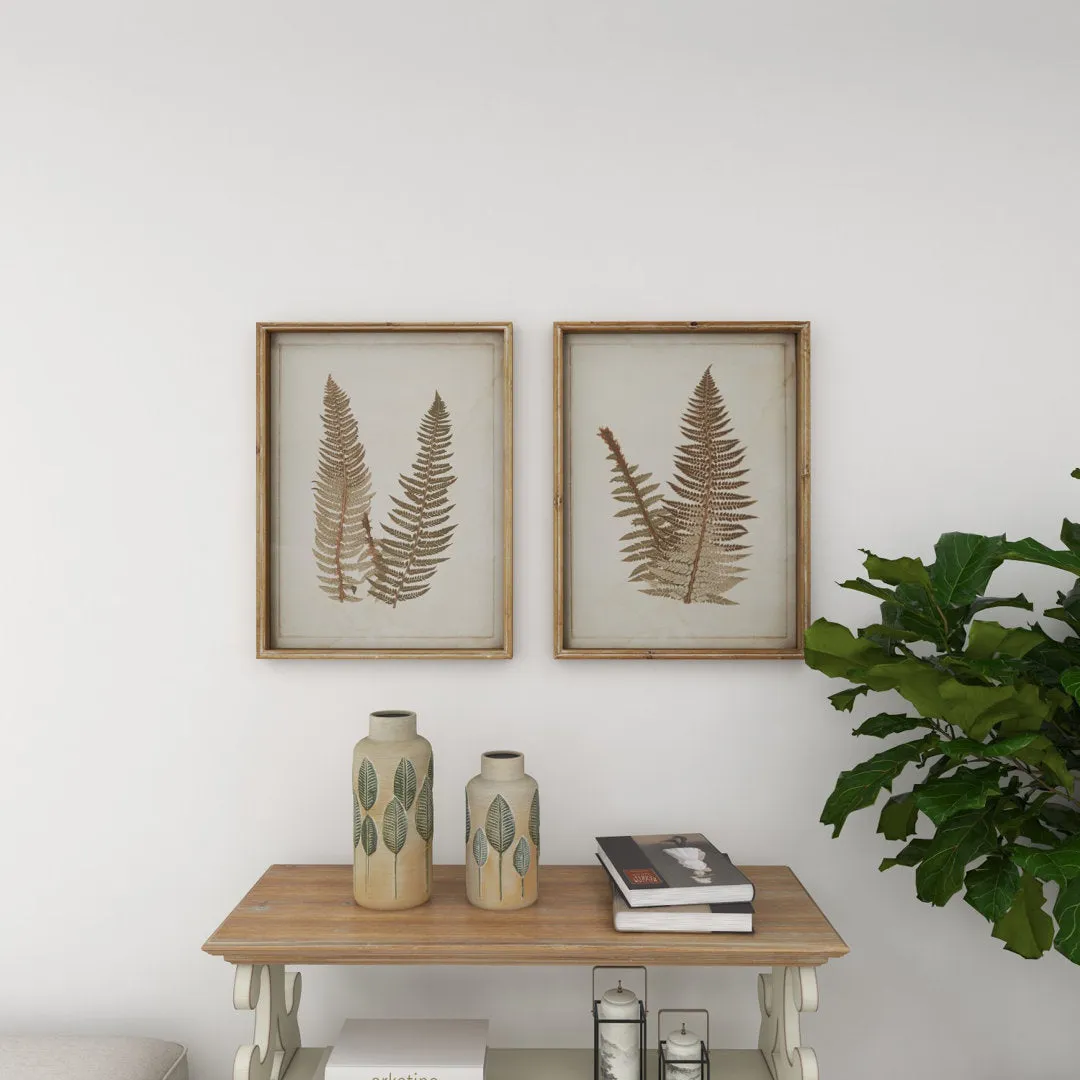 Large Vintage Fern Illustrations - 2 Piece Picture Frame Graphic Art Set on Wood Sand & Stable™