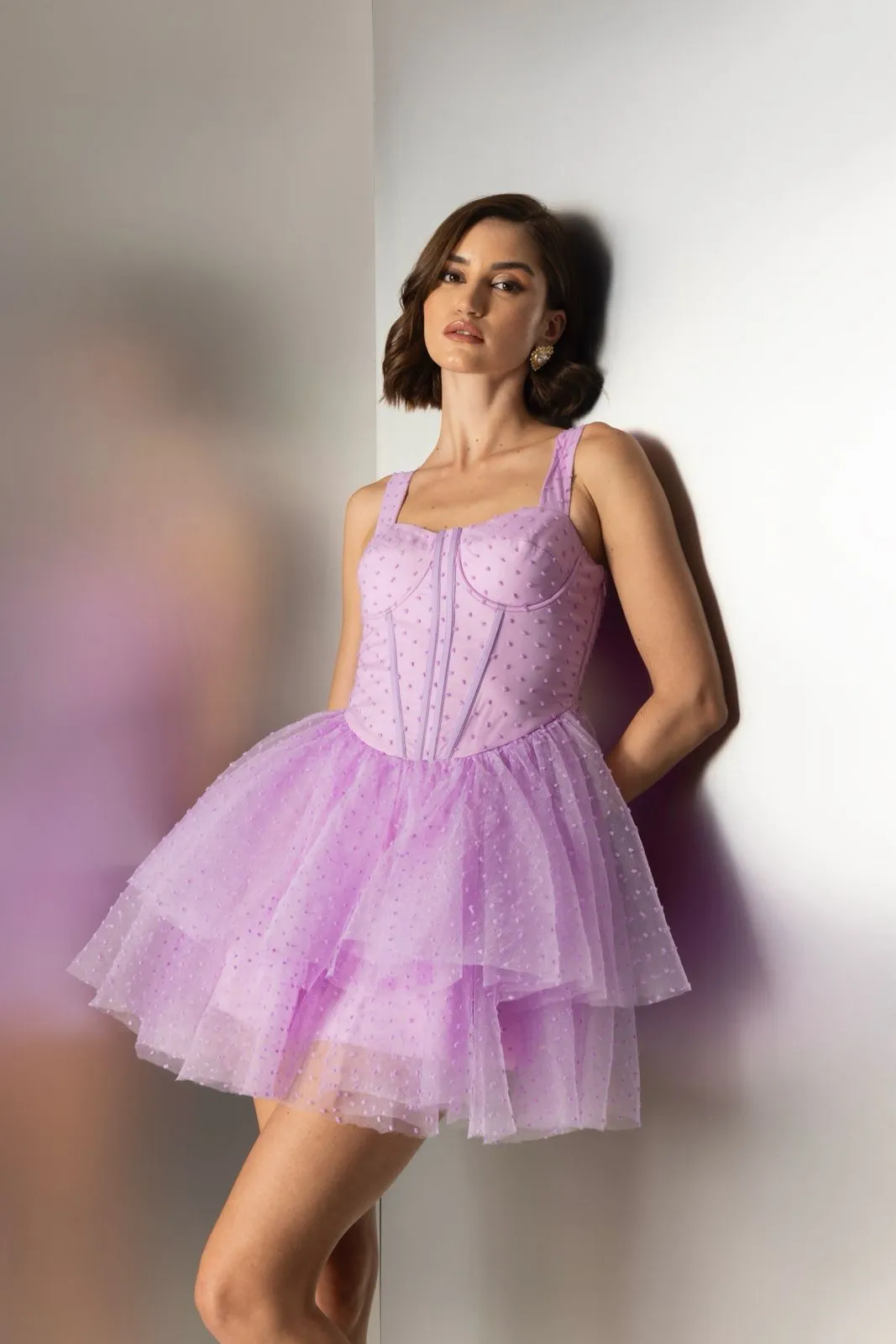 Lavender Lush - mini corset dress in lavender