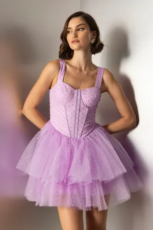 Lavender Lush - mini corset dress in lavender