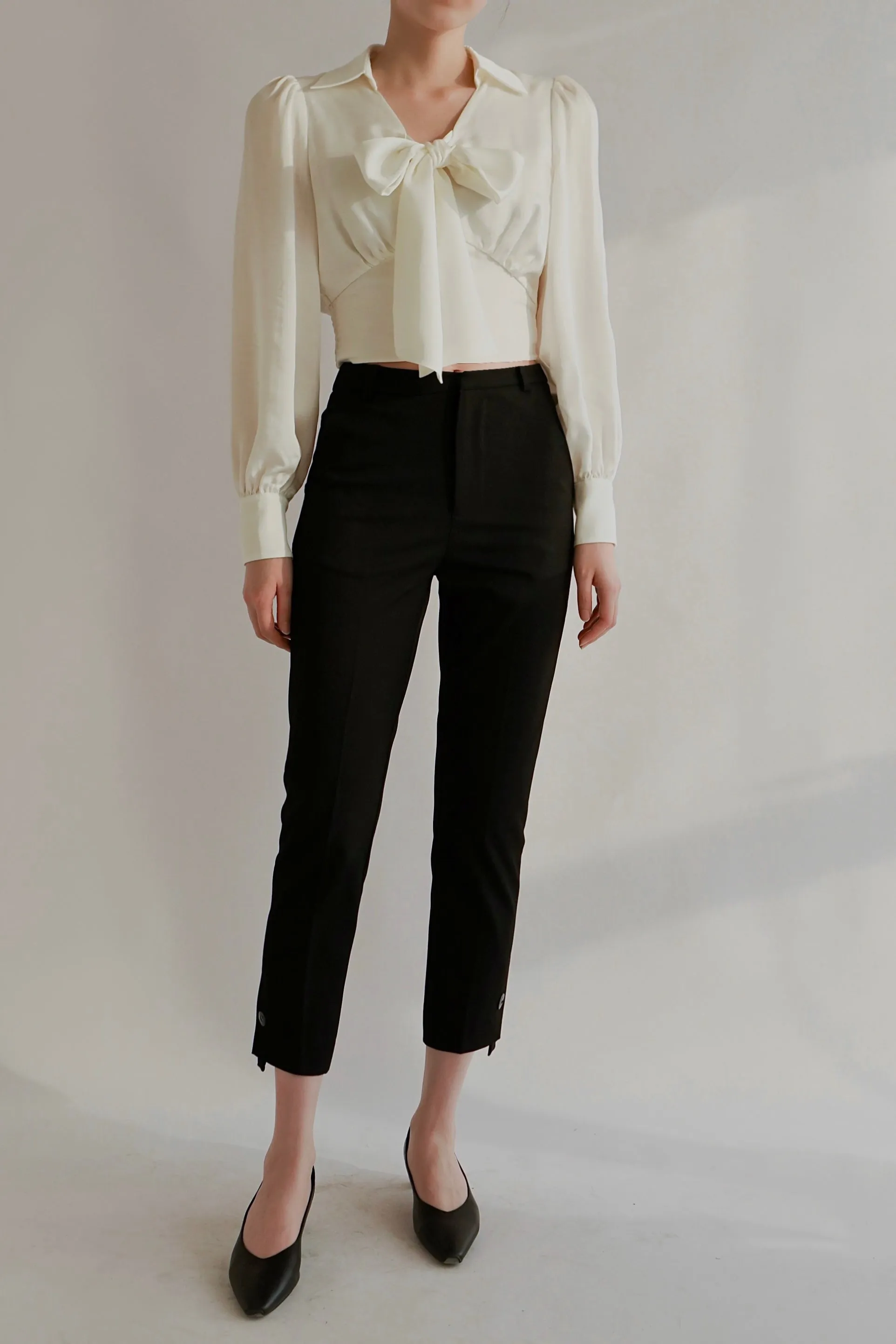 Lee High-Rise Straight Leg Pants - Black