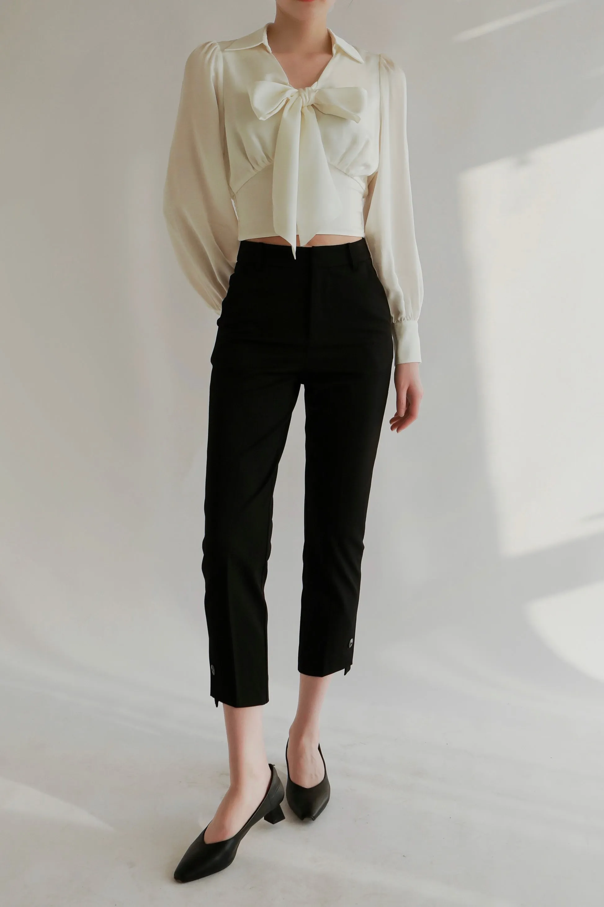 Lee High-Rise Straight Leg Pants - Black