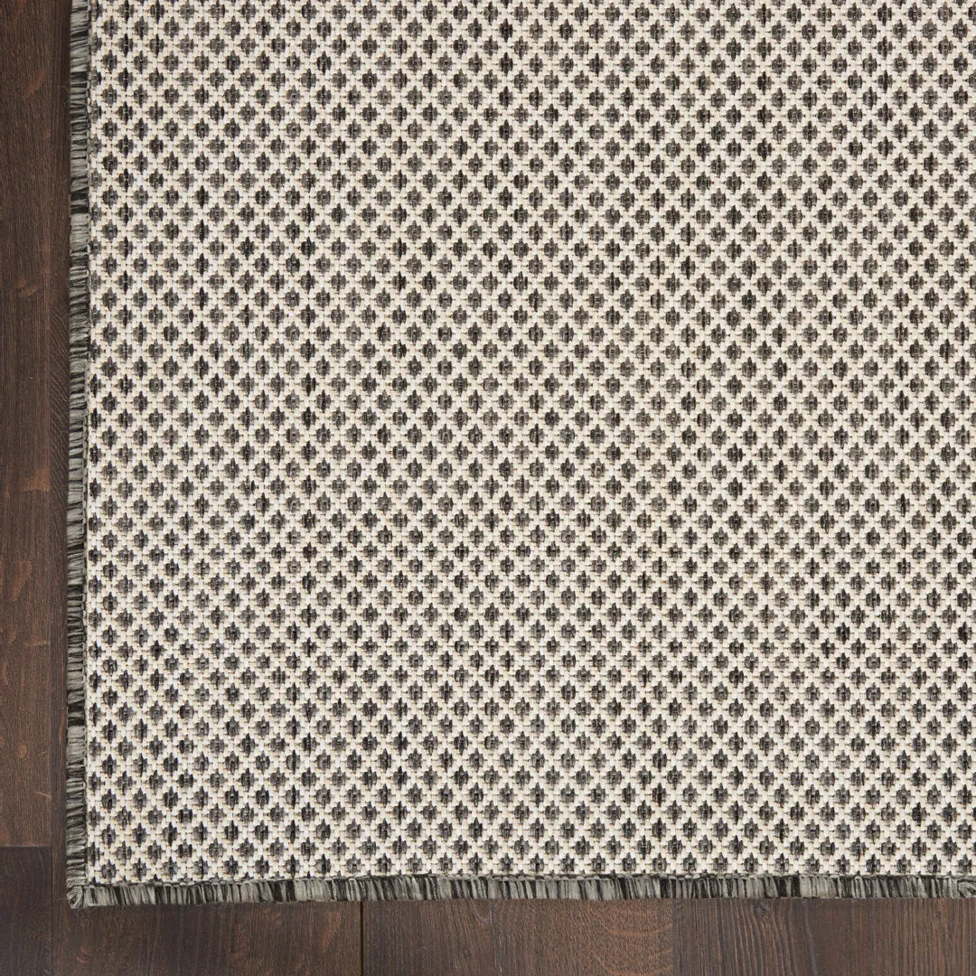Leia Ivory/Charcoal Gray Indoor / Outdoor Area Rug Sand & Stable™ Rug Size: Runner 2'2" x 10'