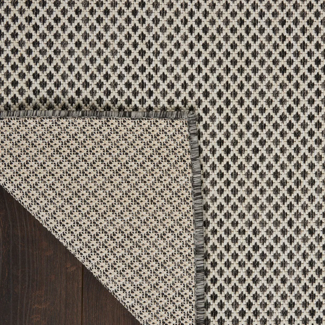 Leia Ivory/Charcoal Gray Indoor / Outdoor Area Rug Sand & Stable™ Rug Size: Runner 2'2" x 10'