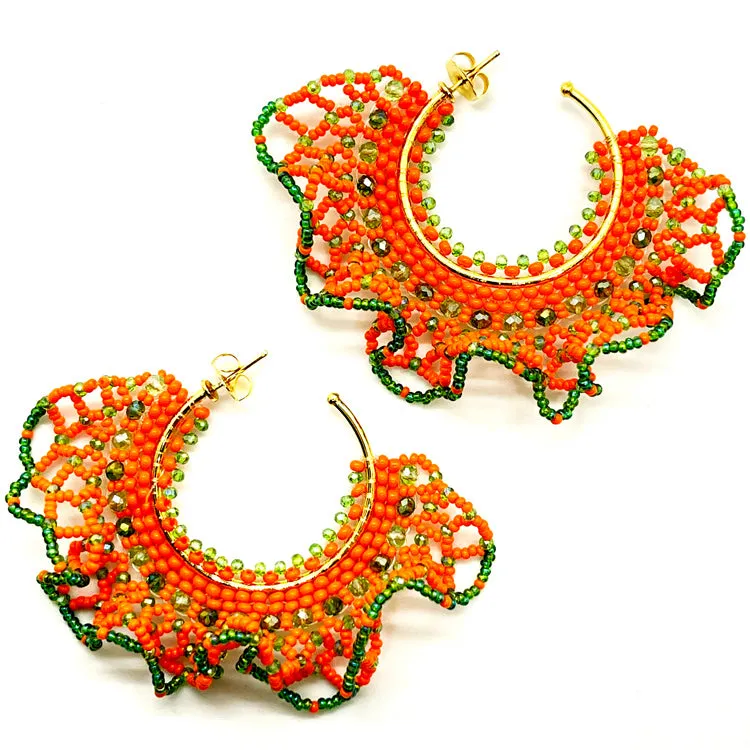 Libia: Orange Splash Earrings
