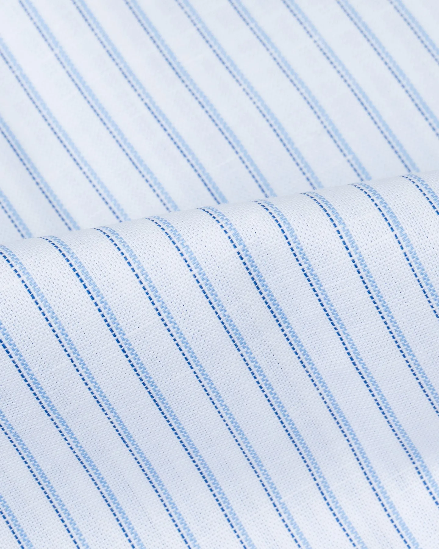 Light Blue Shadow Stripe Cotton Linen Button Down Shirt
