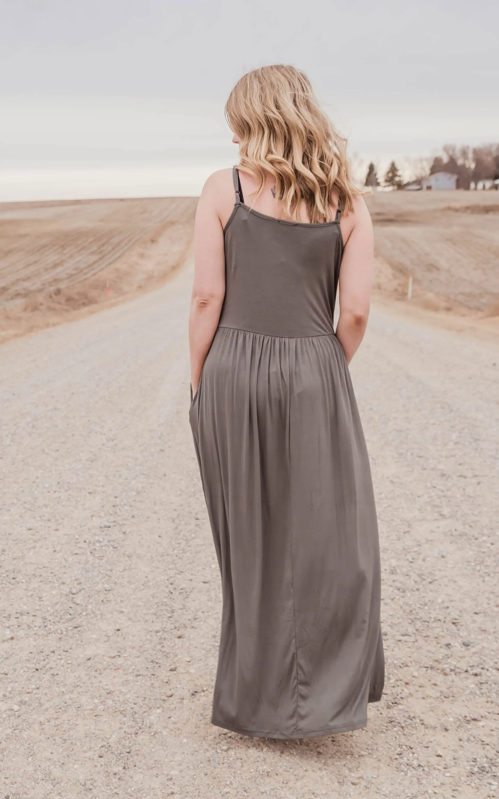 Light Hunter Green Maxi Dress - Final Sale