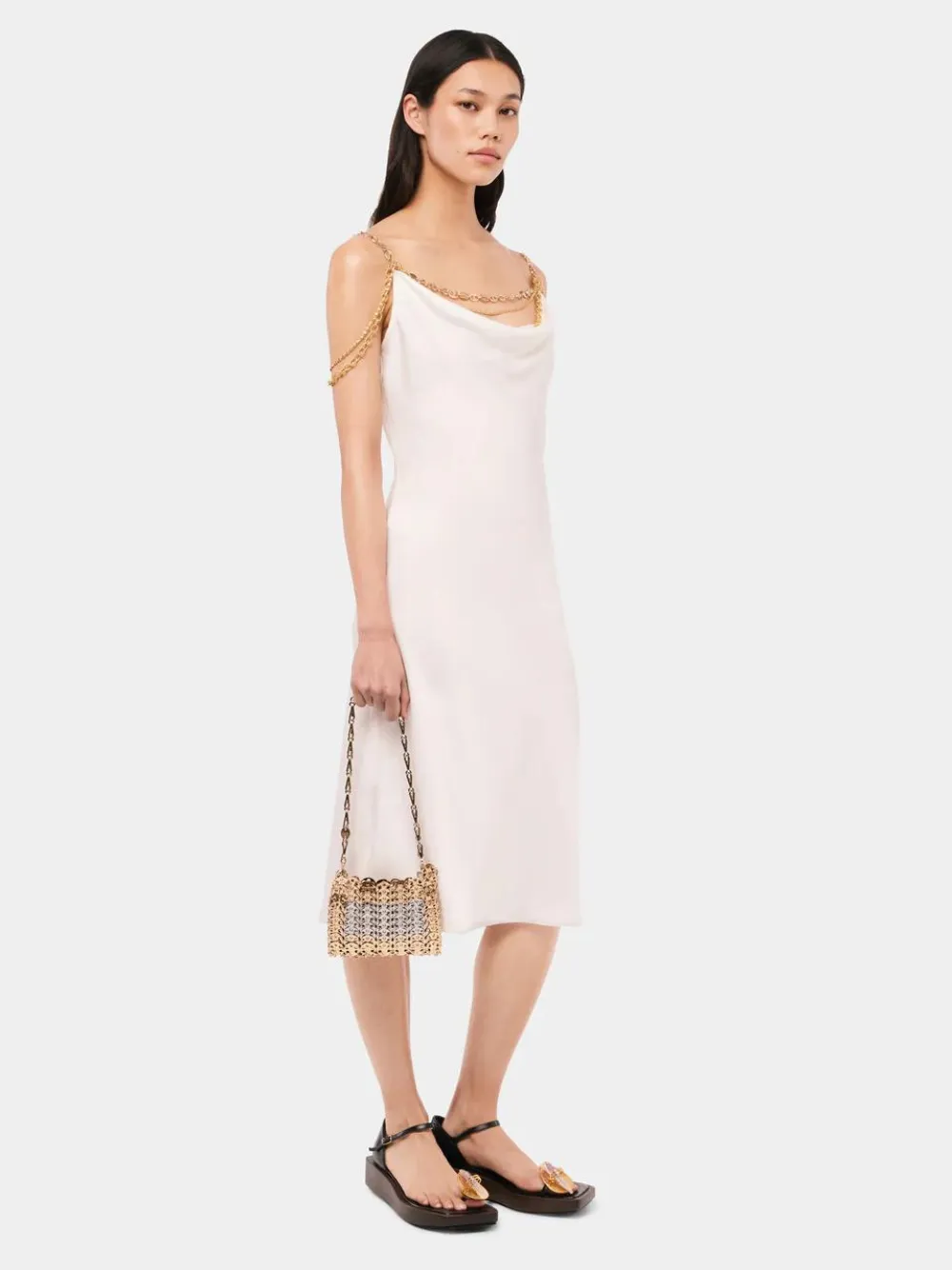 Light White Dress with Chain