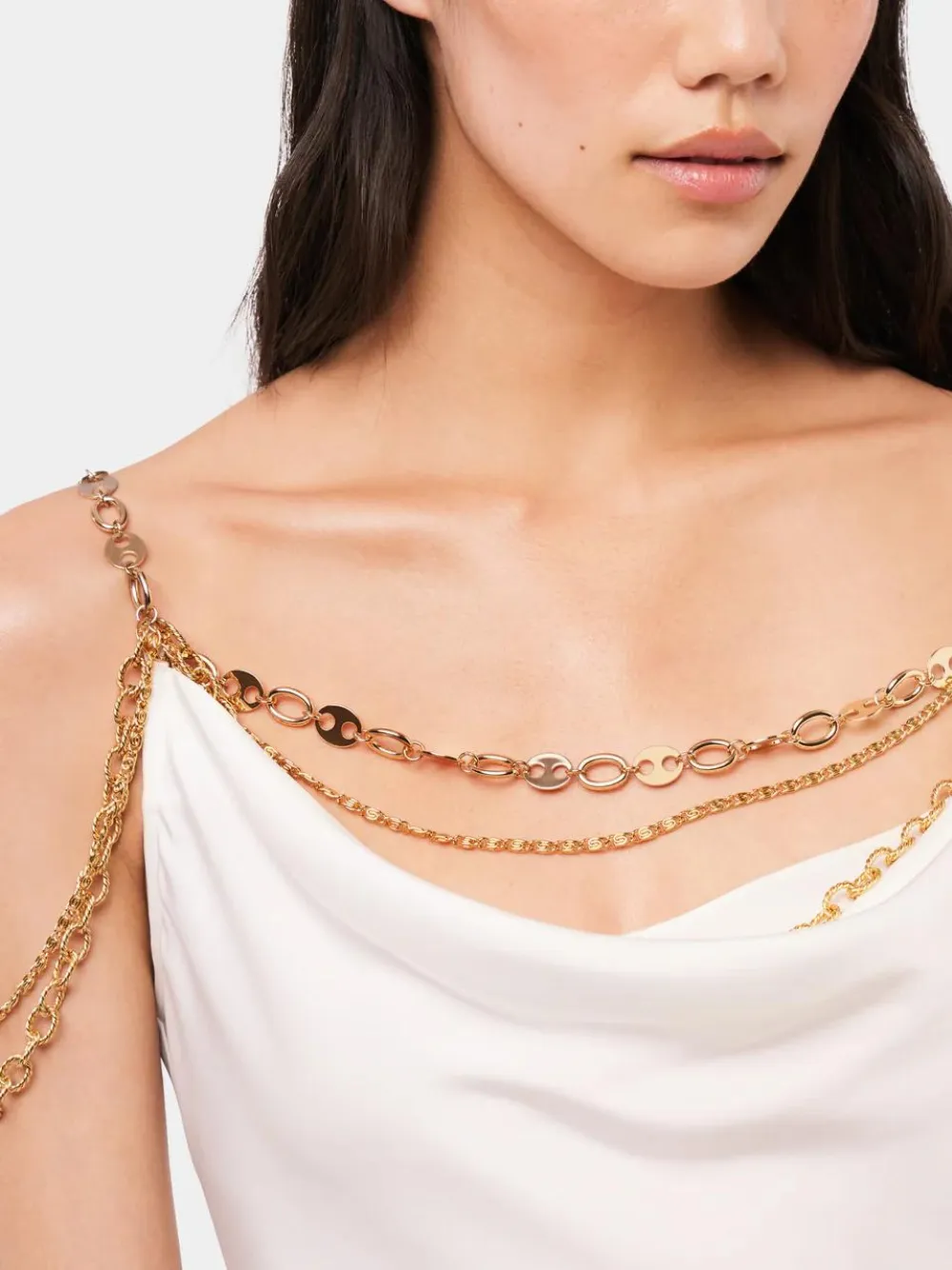 Light White Dress with Chain