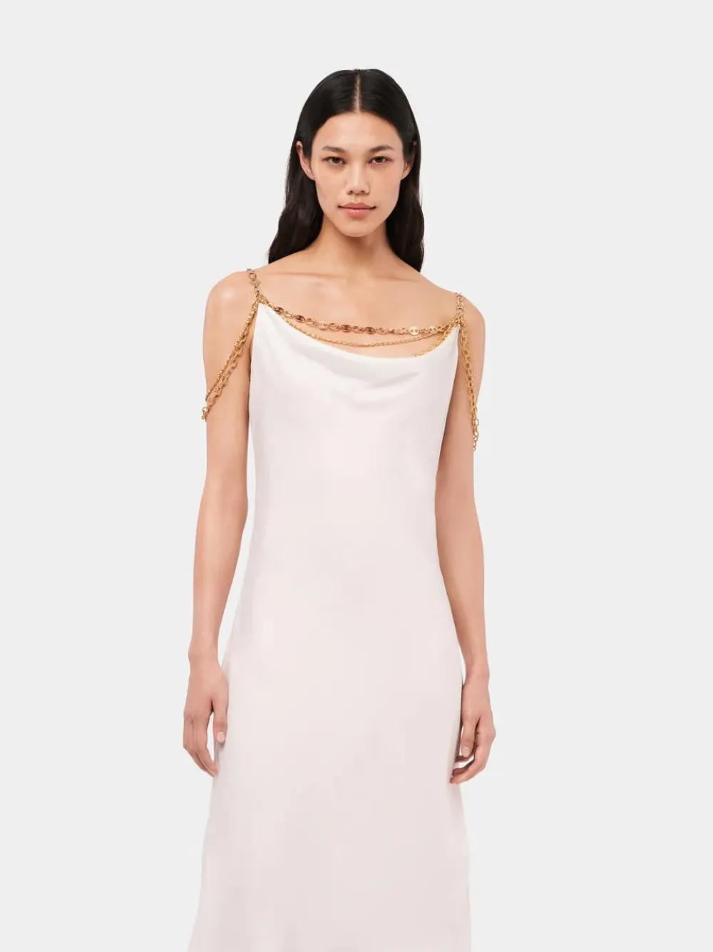 Light White Dress with Chain