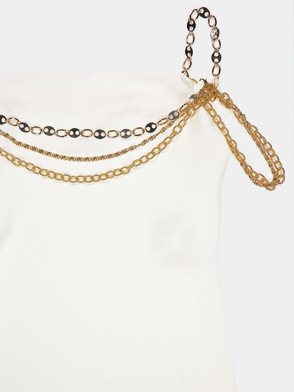 Light White Dress with Chain