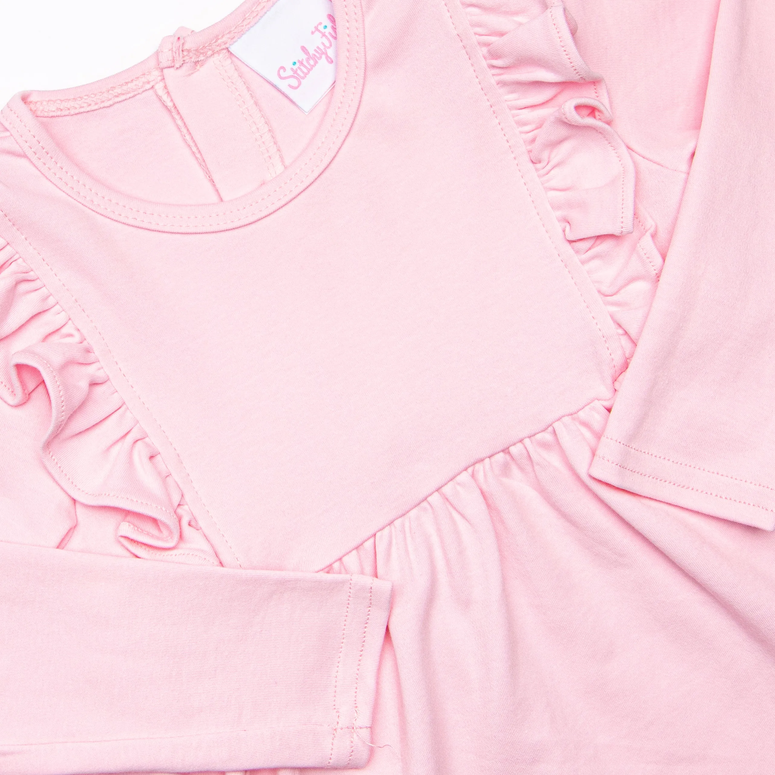 Lillie Flutter Pima Legging Set, Pink Bitty Dot