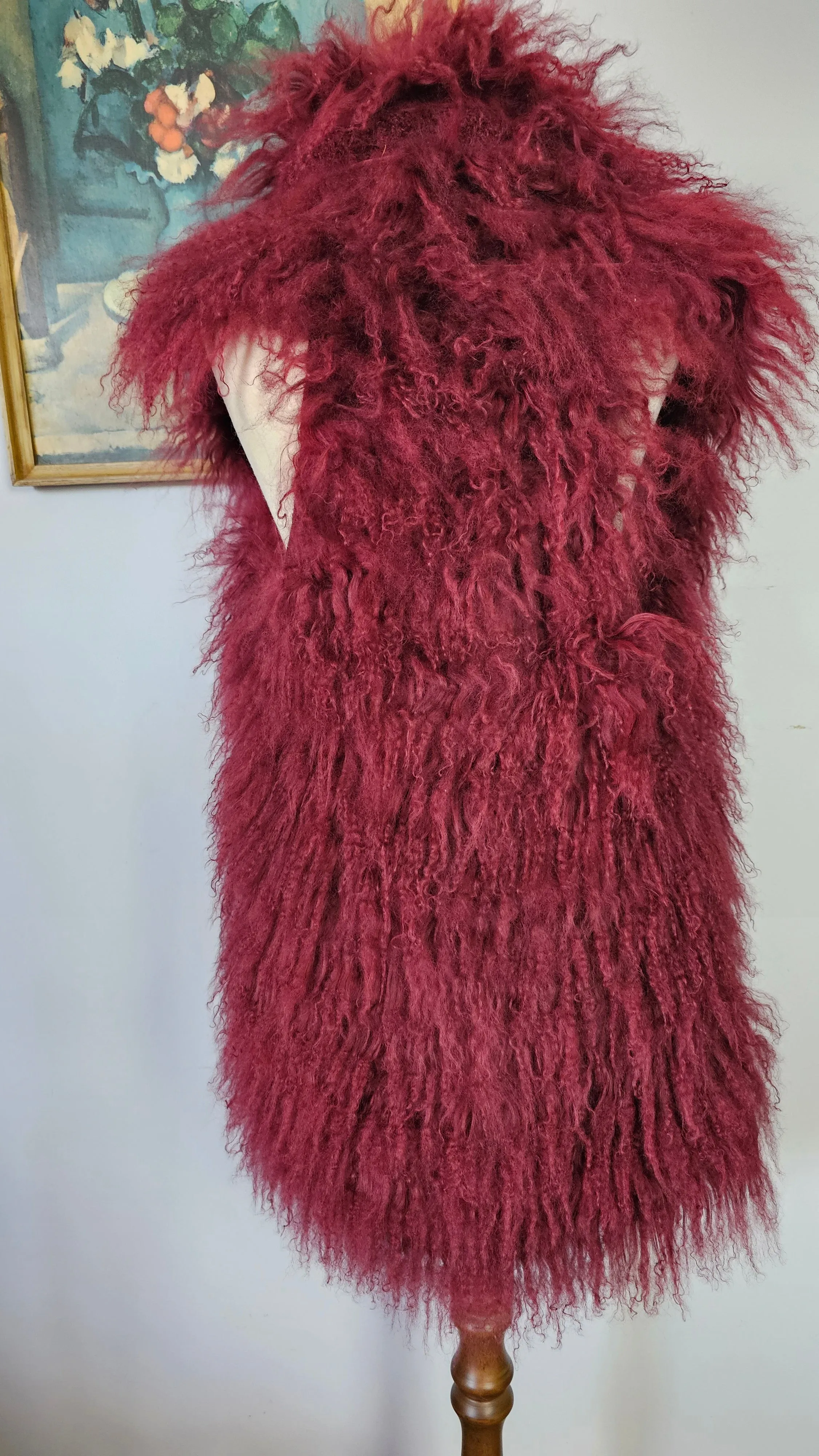 LILYA Mongolian Lamb Fur Vest – Plum, M RARE