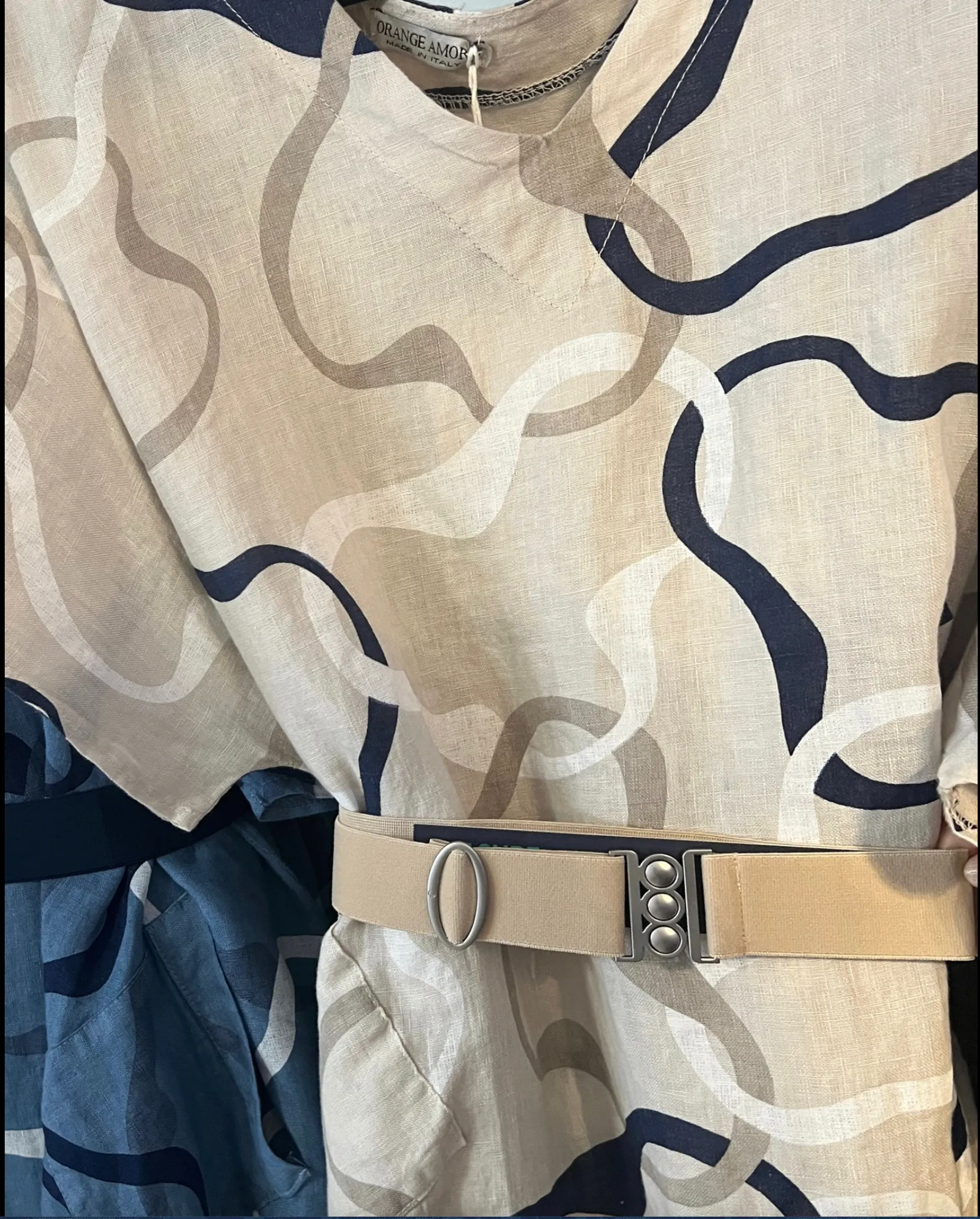 Linen Abstract V-Neck Tunic 2 colours
