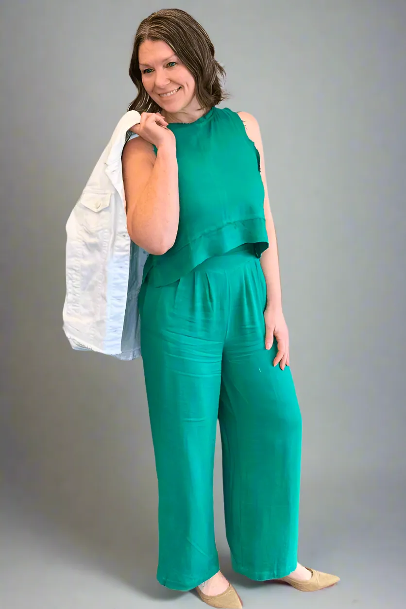Linen Tank Wide Leg Set