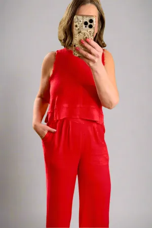 Linen Tank Wide Leg Set