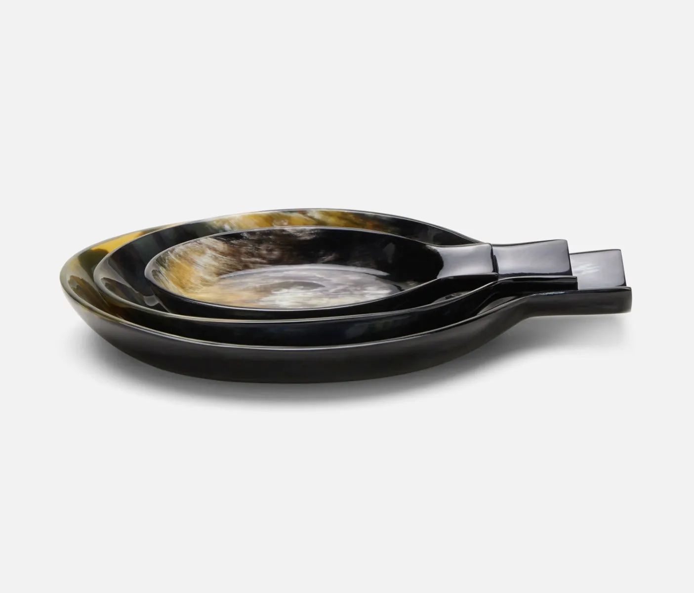 Lorant Mixed Black Horn Spoon Rests, Set/3