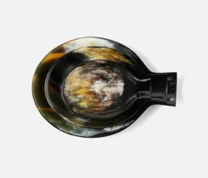 Lorant Mixed Black Horn Spoon Rests, Set/3