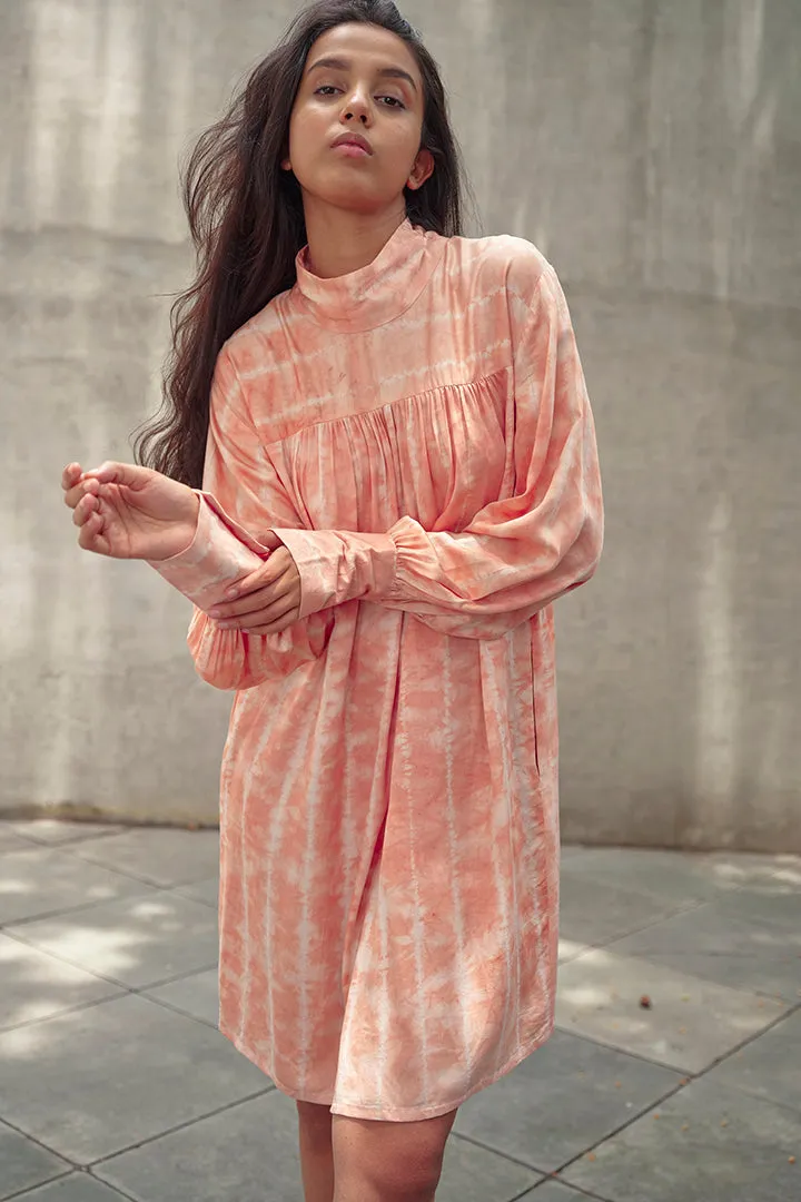 Lotus Funnel Neck Short Dress