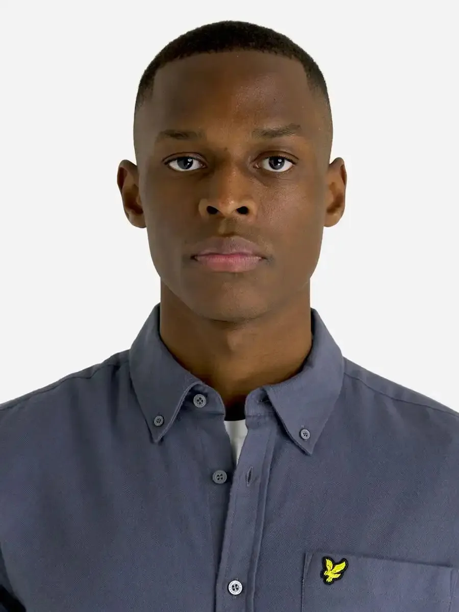 Lyle & Scott Mens Plain Flannel Shirt Gunmetal Grey