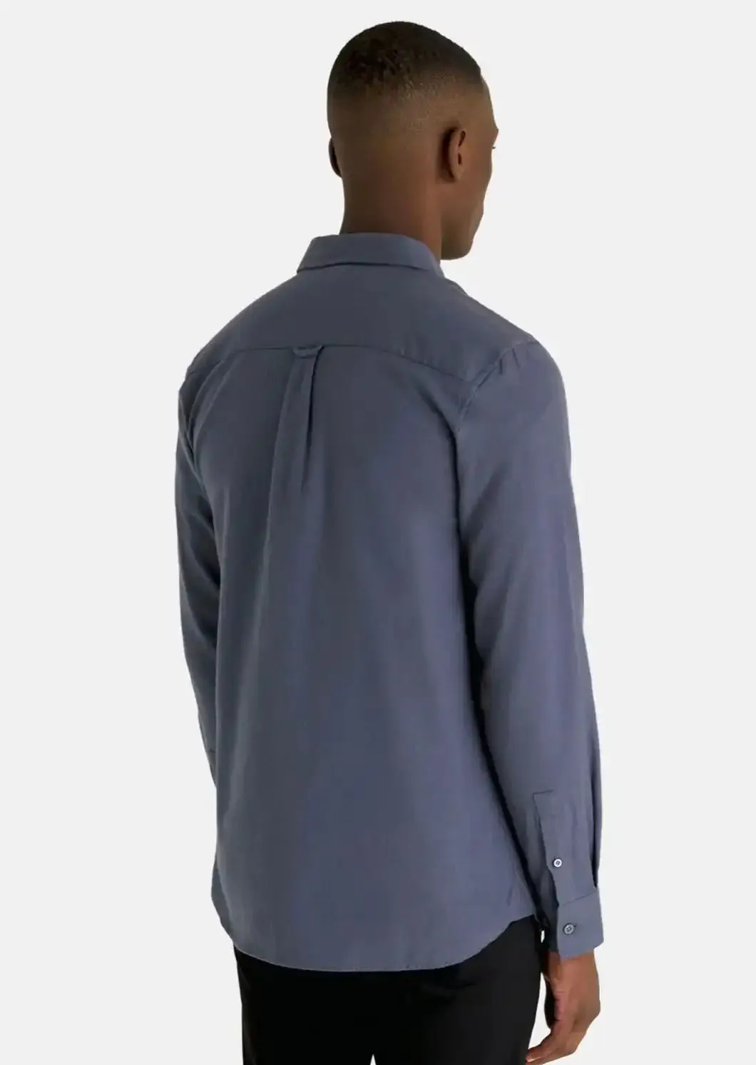 Lyle & Scott Mens Plain Flannel Shirt Gunmetal Grey