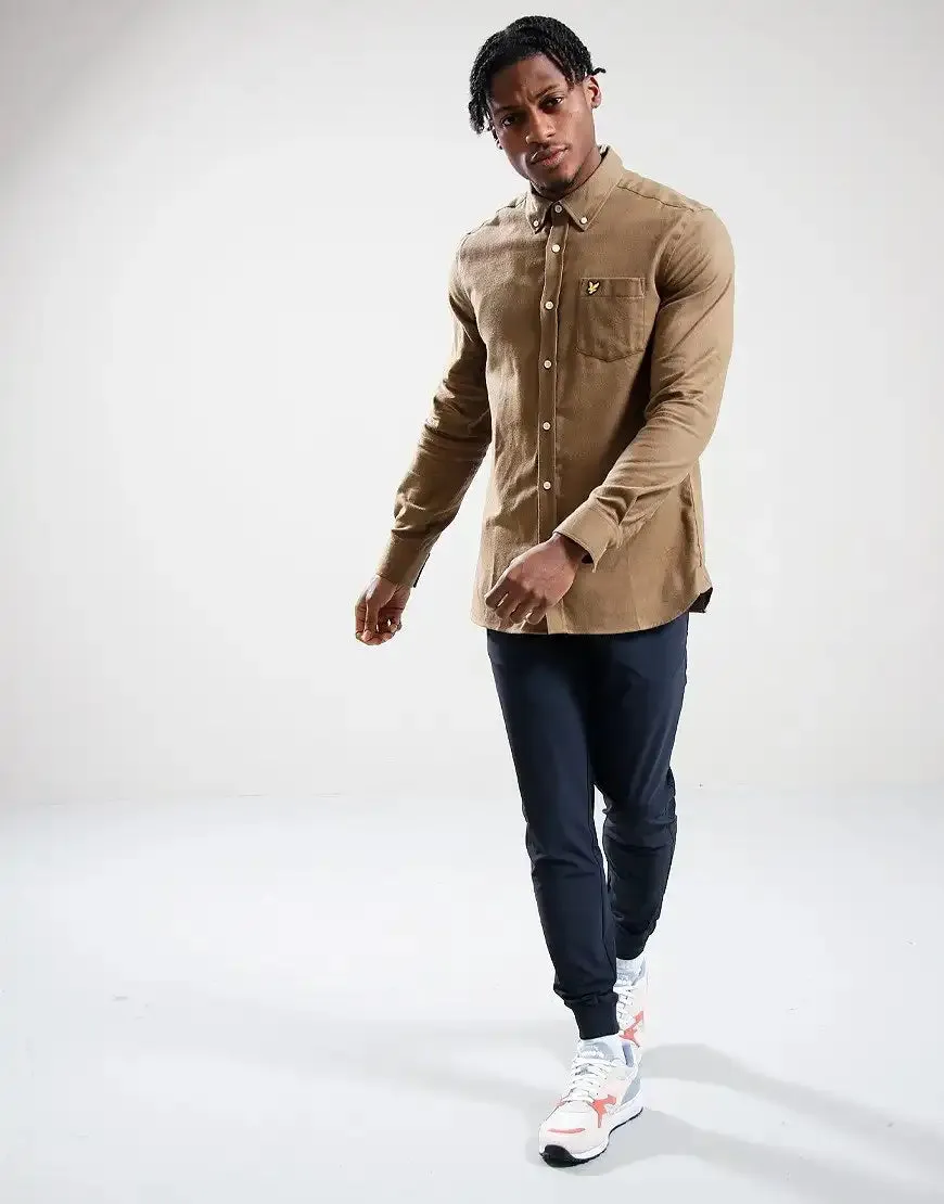 Lyle & Scott Mens Plain Flannel Shirt Wild Nettle