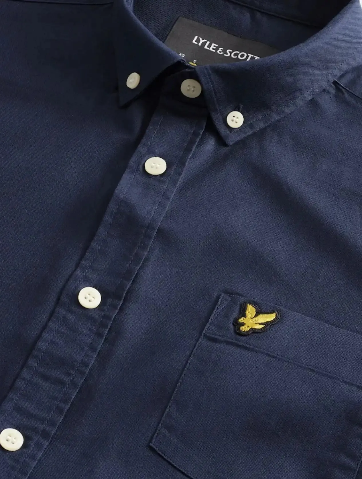 Lyle & Scott Mens Short Sleeve Oxford Shirt Navy