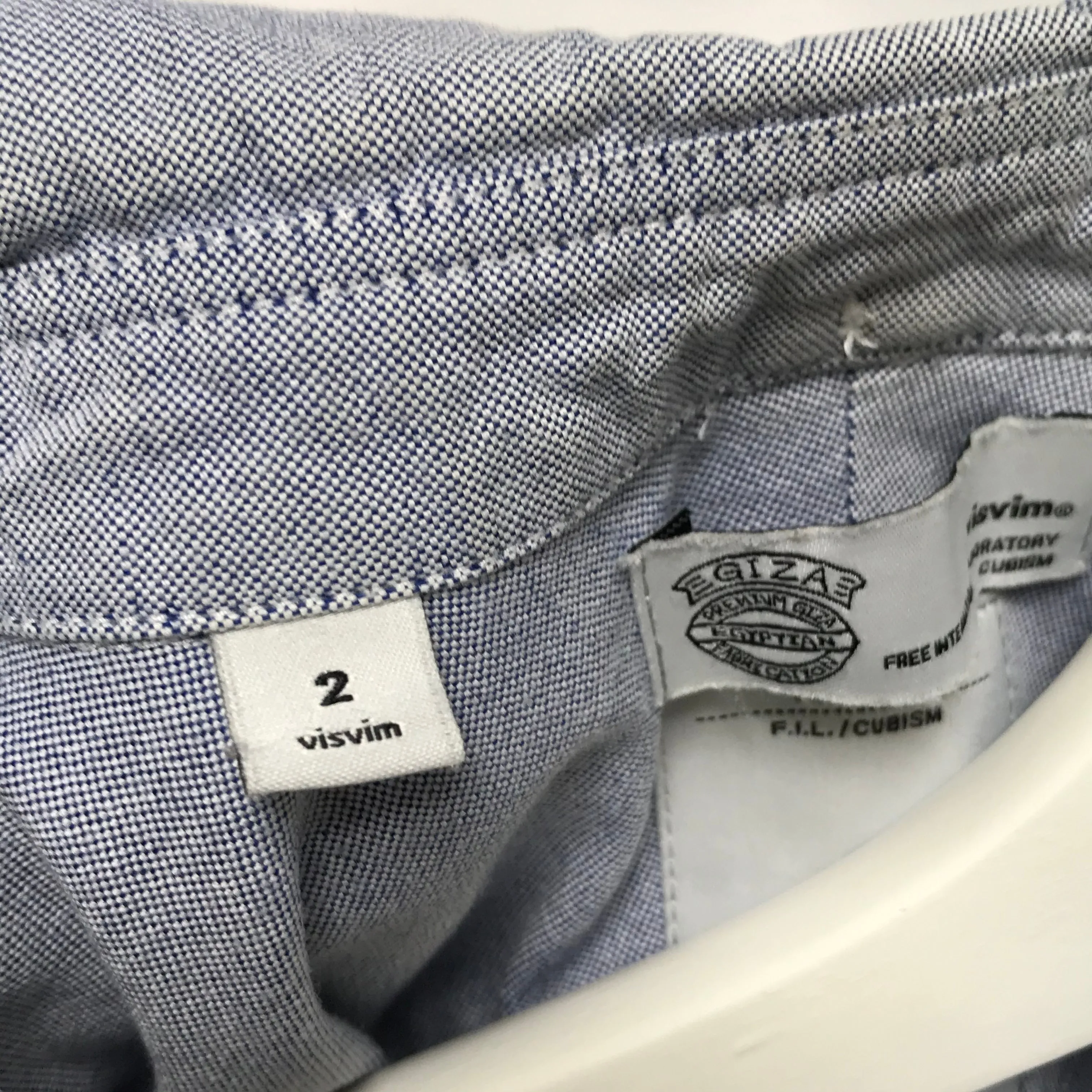 [M] Visvim Albacore Patchwork Giza Oxford L/S Shirt Blue