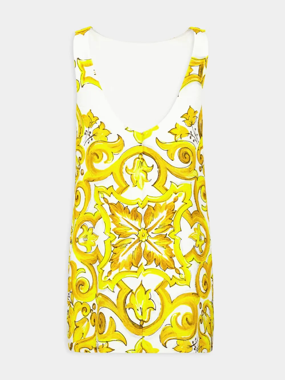 Majolica-Print Brocade Mini Dress
