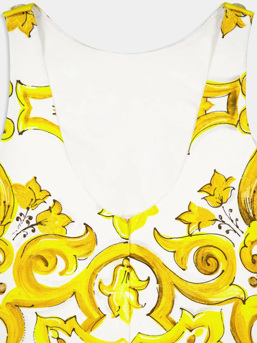 Majolica-Print Brocade Mini Dress