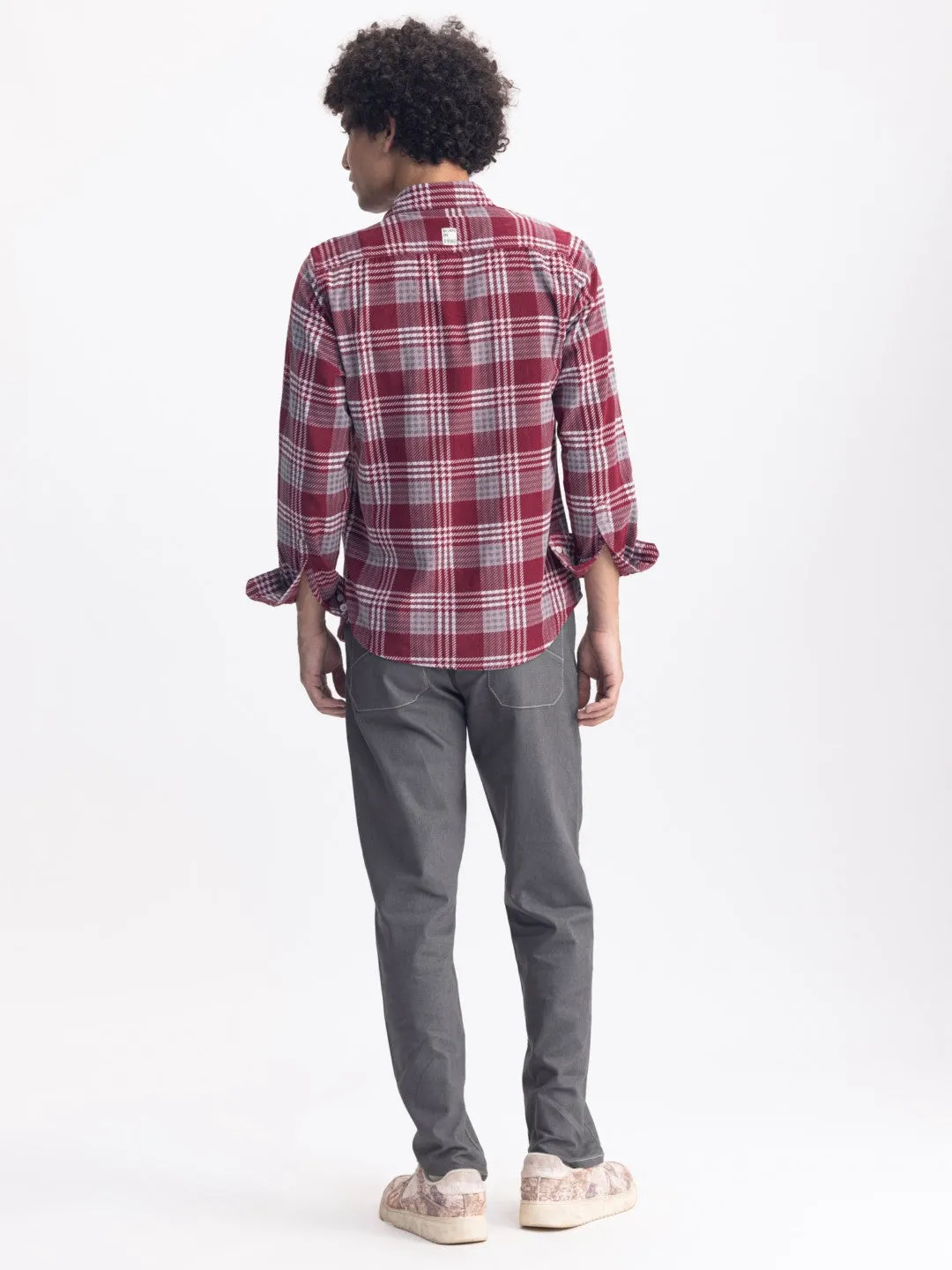 Maroon Flannel Corduroy Shirt