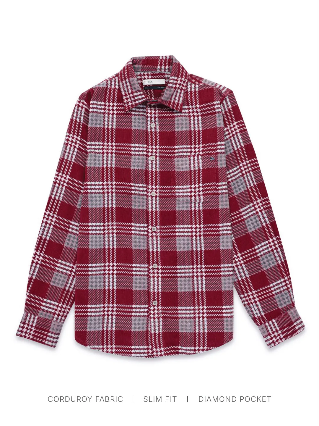Maroon Flannel Corduroy Shirt