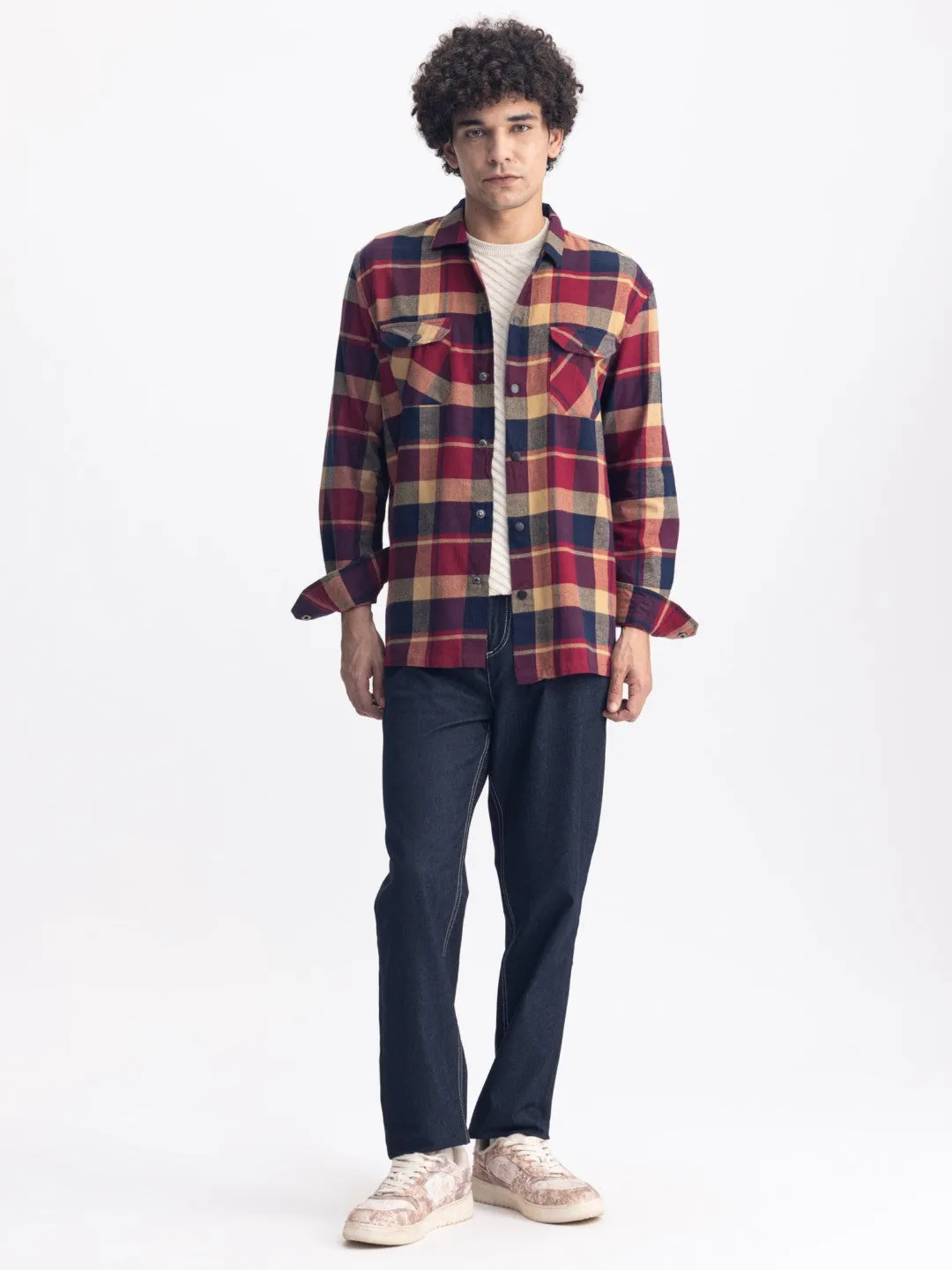 Maroon Flannel Cotton Shirt