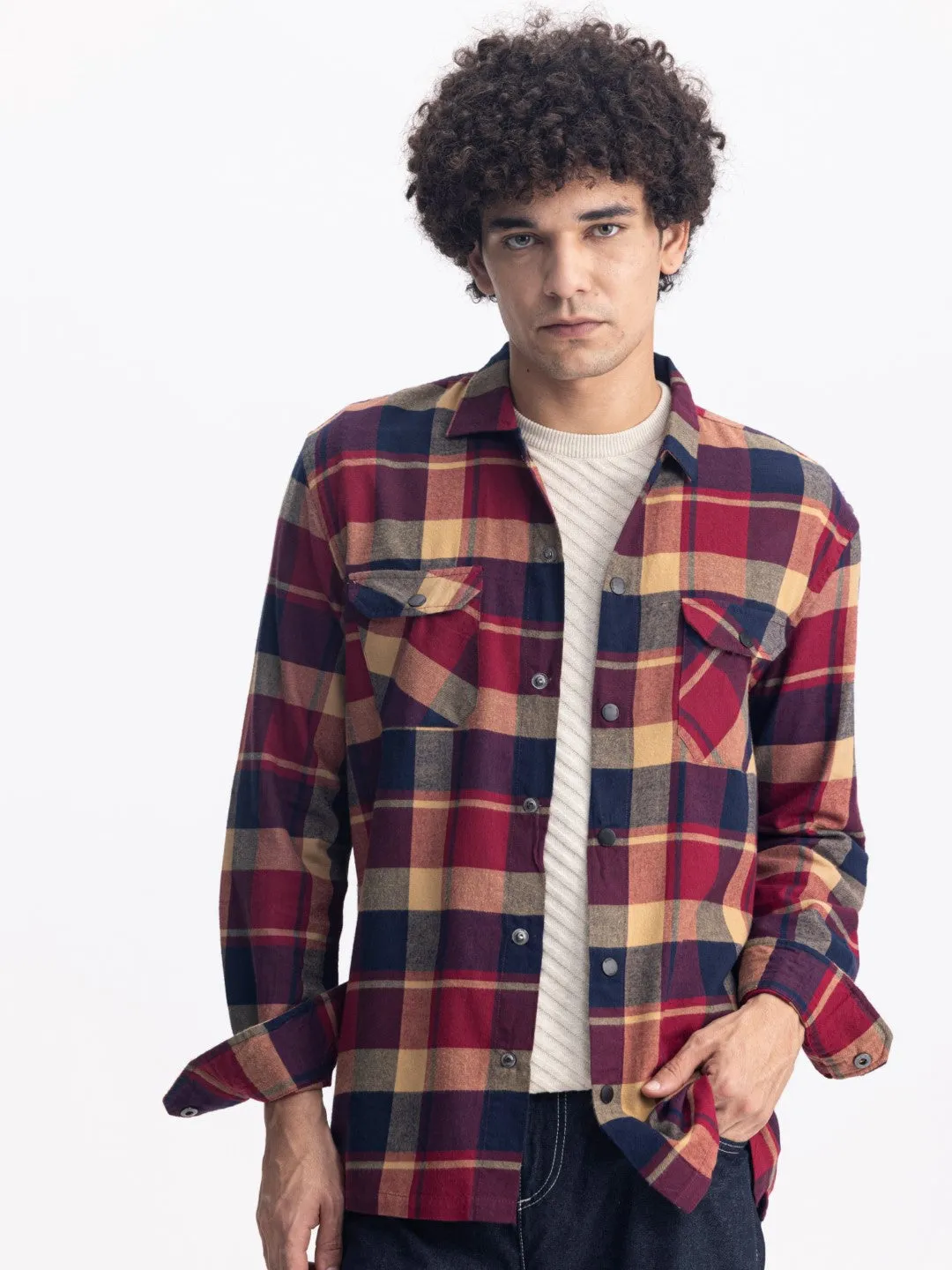 Maroon Flannel Cotton Shirt