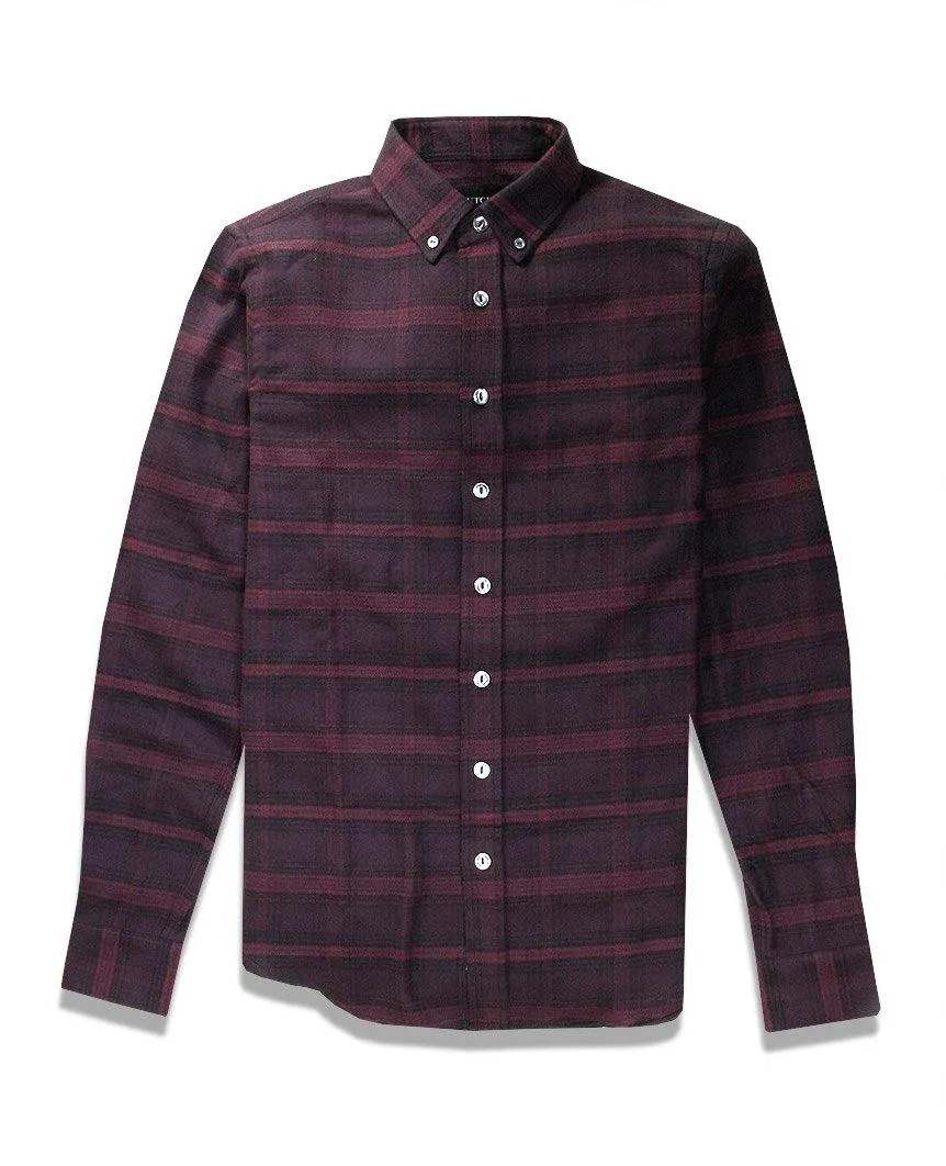 Maroon Plaid Blanket Flannel Shirt