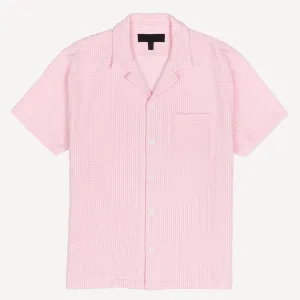Mens Cool Knit Seersucker Camp Shirt - Parfait Pink