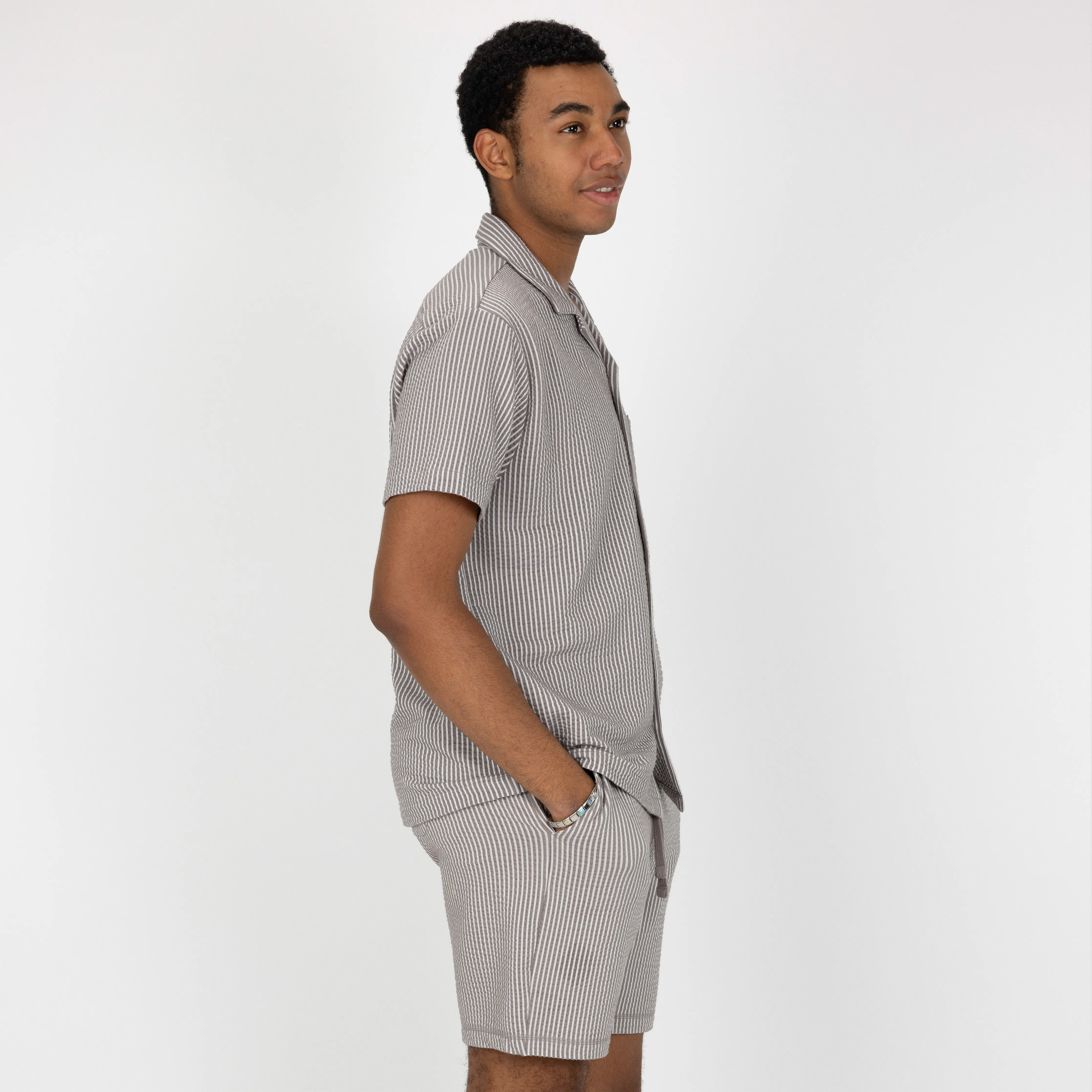 Mens Cool Knit Seersucker Shorts - Wet Weather
