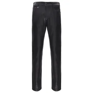 Men’s Elegant Black Textured Dress Pants BLACK