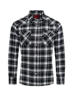Men's Western Flannel Shirts With Snap Buttons-FLS300-301