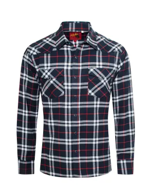 Men's Western Flannel Shirts With Snap Buttons-FLS300-306