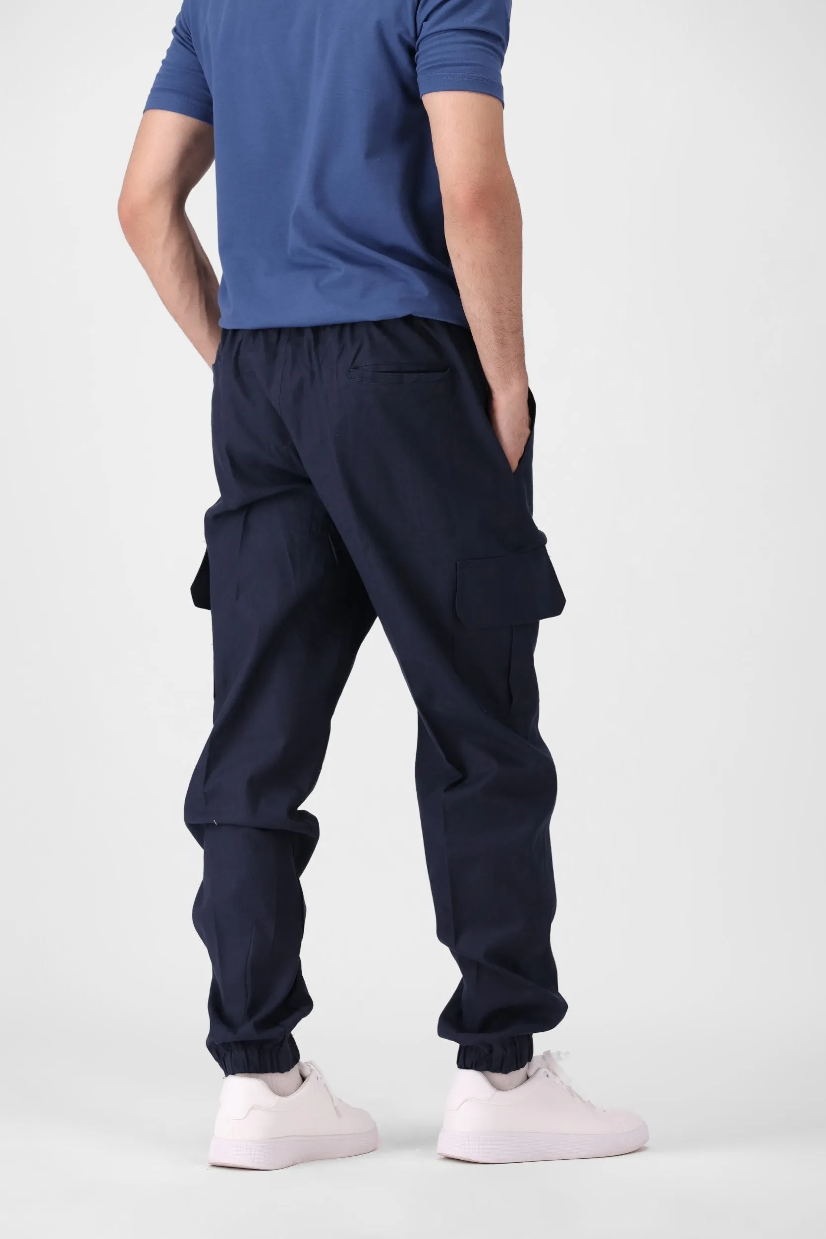 Navy Blue Stright Fit Cargo Pants