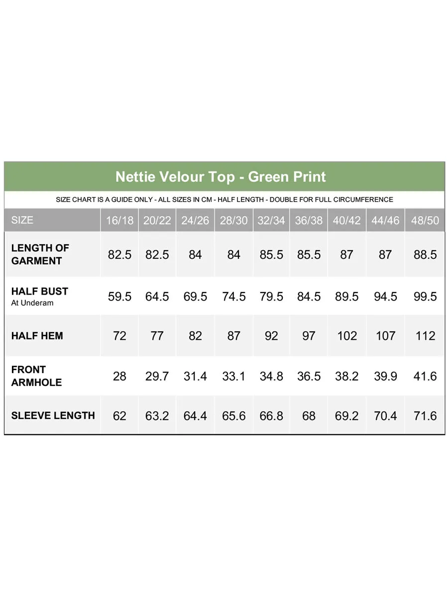Nettie Velour Top - Green Print