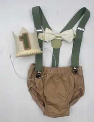 Neutral Baby Boy Cake Smash Outfit
