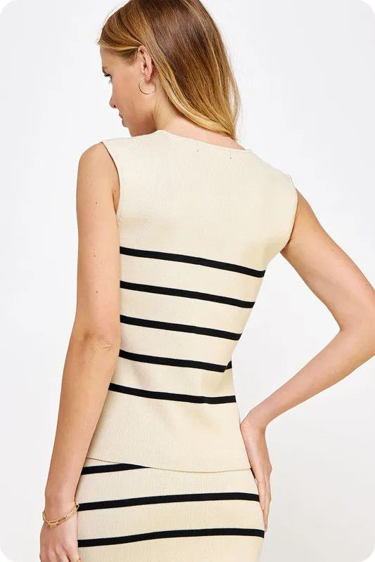 Neutral Grace Striped Set