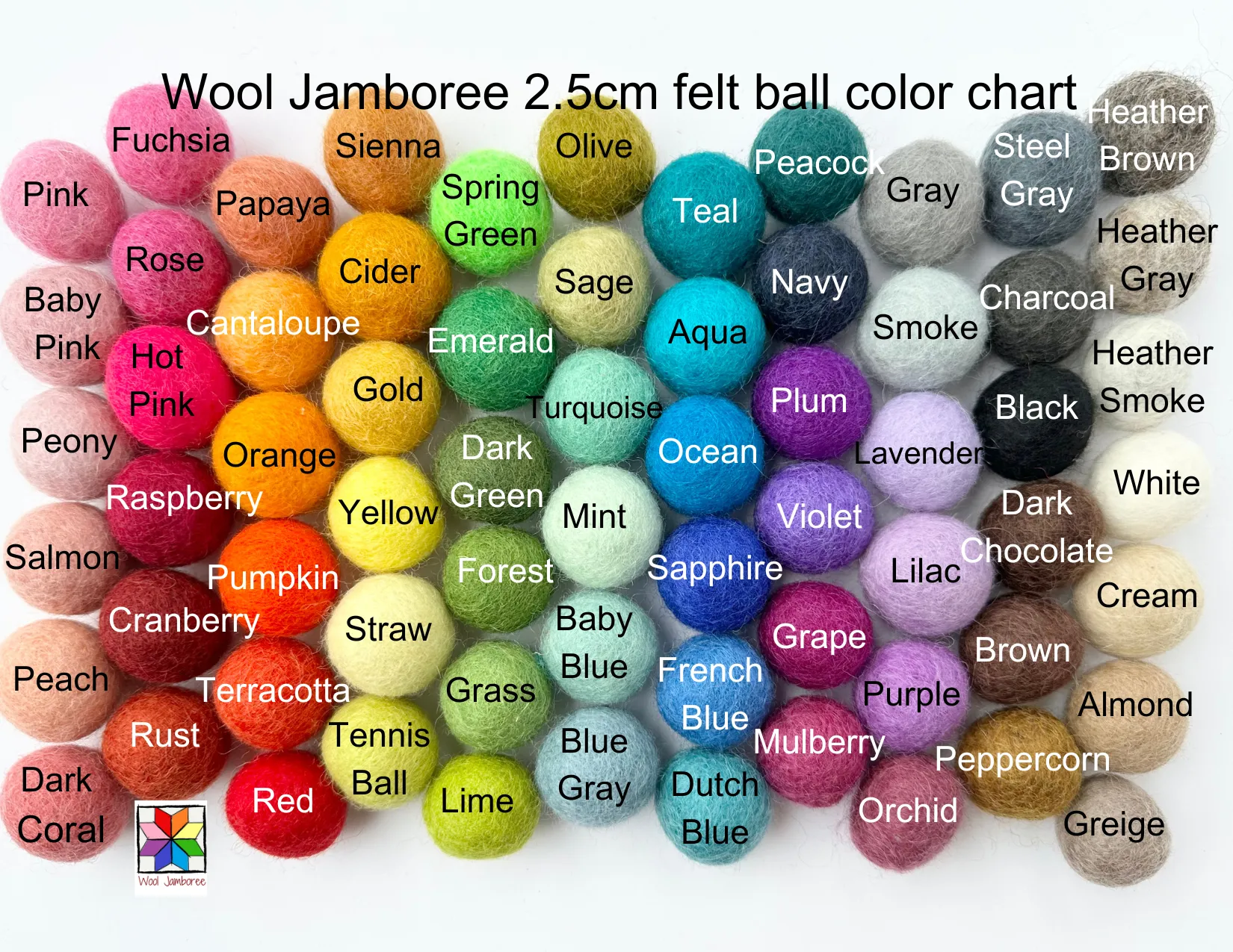 Neutral Gradient - 2.5 cm Felt Pom Pom Balls