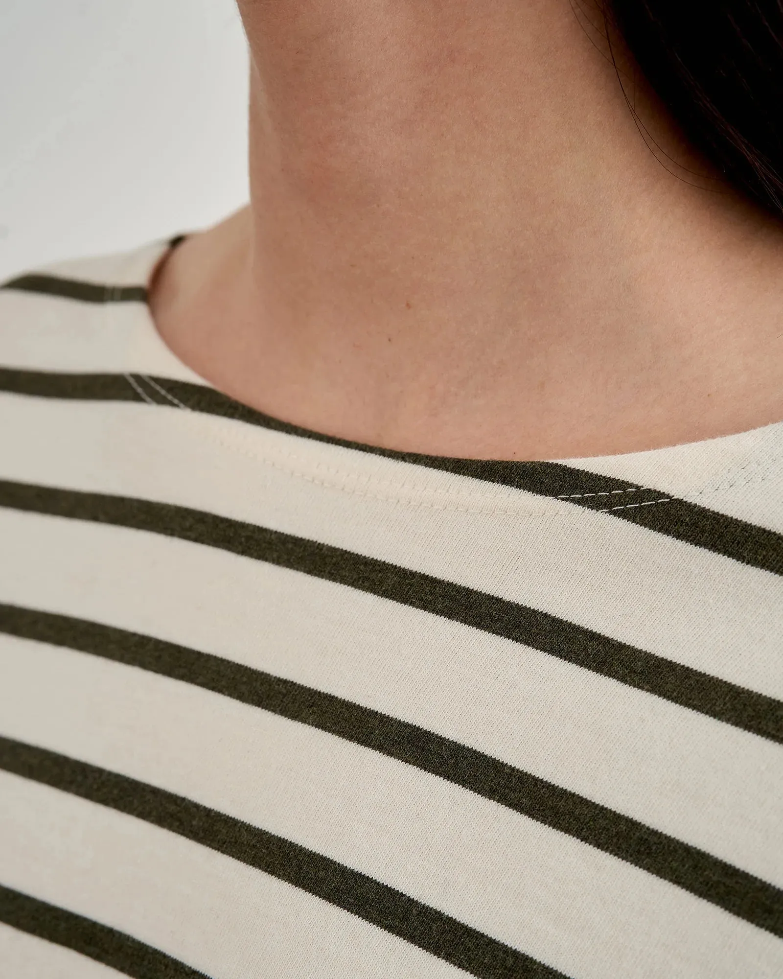 Nili Lotan Arlette Long Sleeve Shirt - Olive Stripe