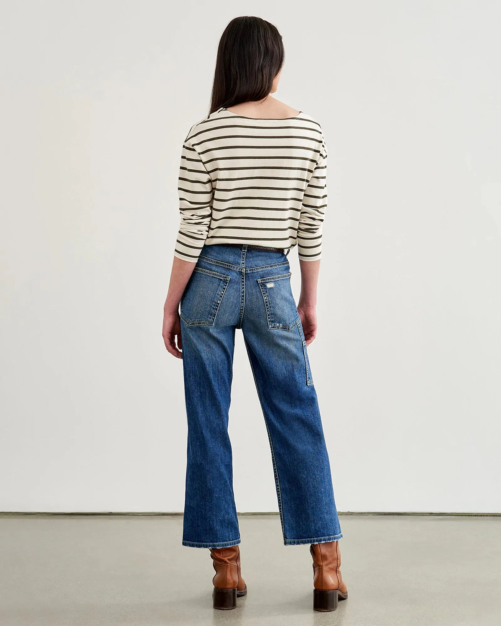Nili Lotan Arlette Long Sleeve Shirt - Olive Stripe