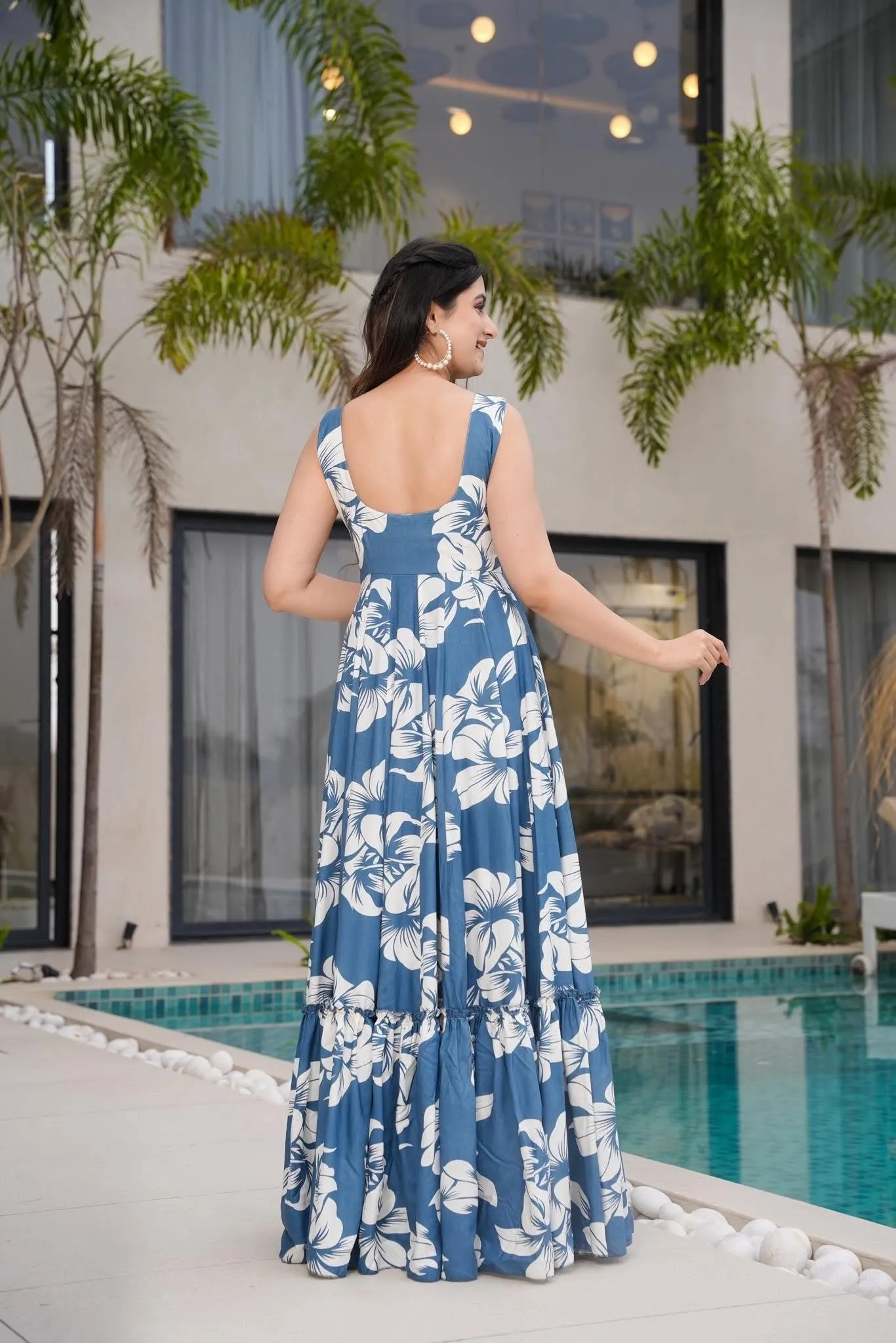 Ocean Drift Grey Maxi Dress